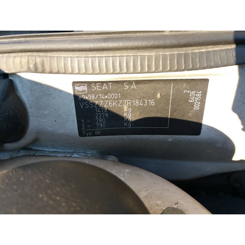 seat cordoba berlina (6k2) 1.4   |   0.99 - ... | 1999 | 60 cv / 44 kw del año 1999