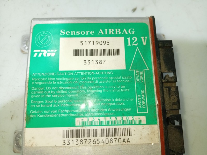 Recambio de centralita airbag para fiat seicento (187) active referencia OEM IAM 0051822611  