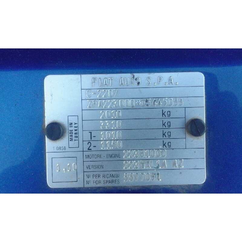 fiat doblo (119) 1.9 jtd cat   |   0.05 - 0.10 | 2005 - 2010 | 105 cv / 77 kw del año 2005