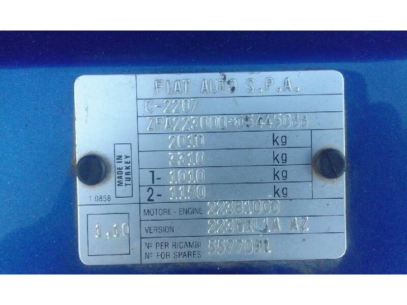 fiat doblo (119) 1.9 jtd cat   |   0.05 - 0.10 | 2005 - 2010 | 105 cv / 77 kw del año 2005