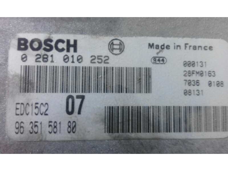 Recambio de centralita motor uce para citroen xantia berlina    |   0.98 - 0.02 | 1998 - 2002 referencia OEM IAM 0281010252 9635 Recambio de centralita motor uce para citroen xantia berlina    |   0.98 - 0.02 | 1998 - 2002 referencia OEM IAM 0281010252 9635
