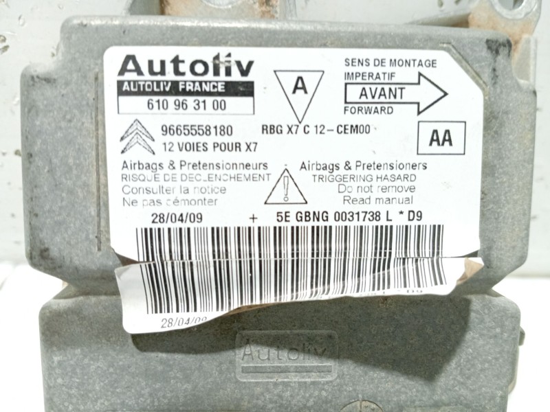 Recambio de centralita airbag para citroën c5 berlina exclusive referencia OEM IAM 9665558180  9665558180