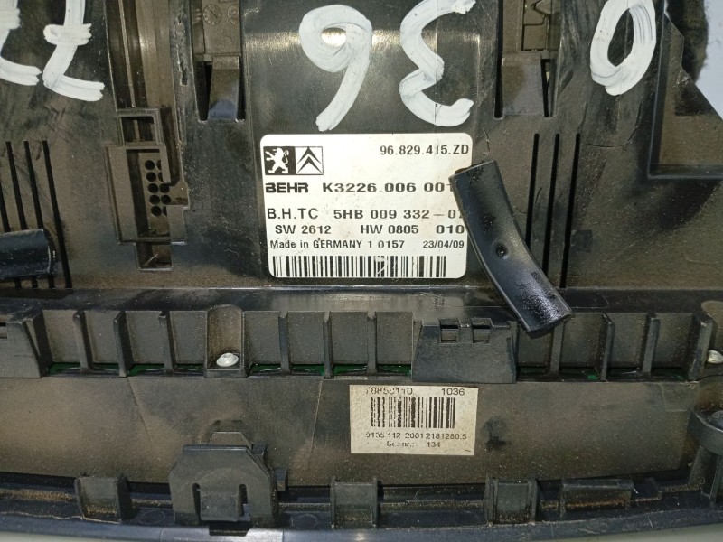 Recambio de mando climatizador para citroën c5 berlina exclusive referencia OEM IAM 96829415ZD  k32260060018