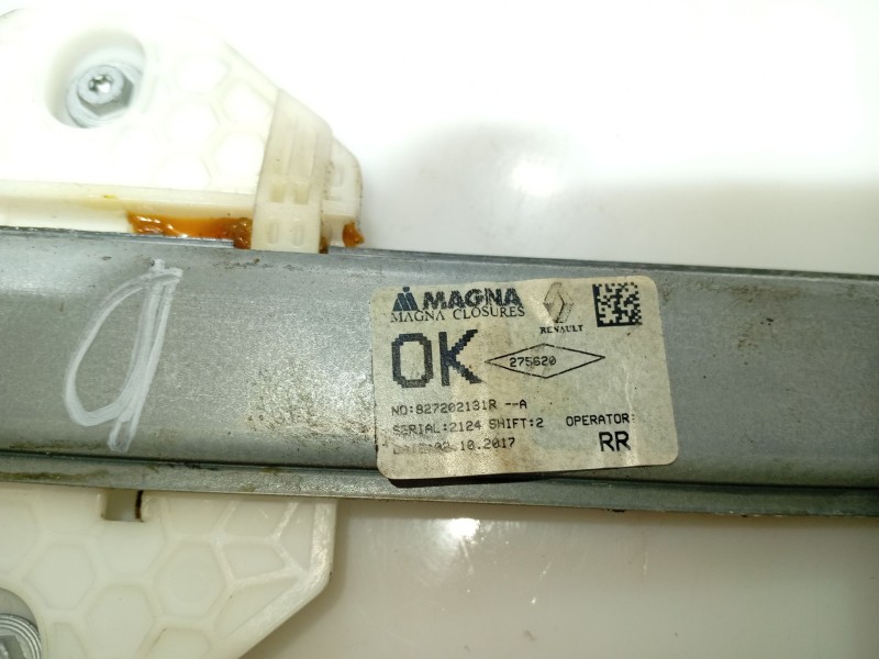 Recambio de elevalunas trasero derecho para dacia sandero ii 1.5 dci referencia OEM IAM 827202131R  