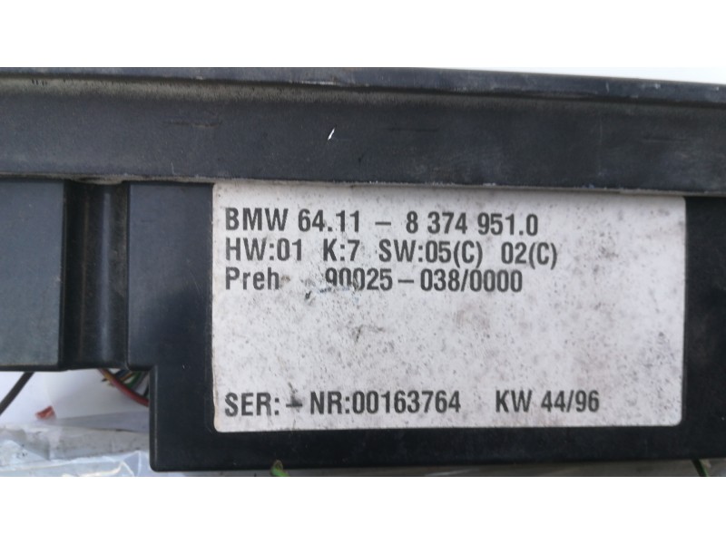 Recambio de mando climatizador para bmw serie 5 berlina (e39)    |   0.95 - 0.03 | 1995 - 2003 referencia OEM IAM 83749510 03800