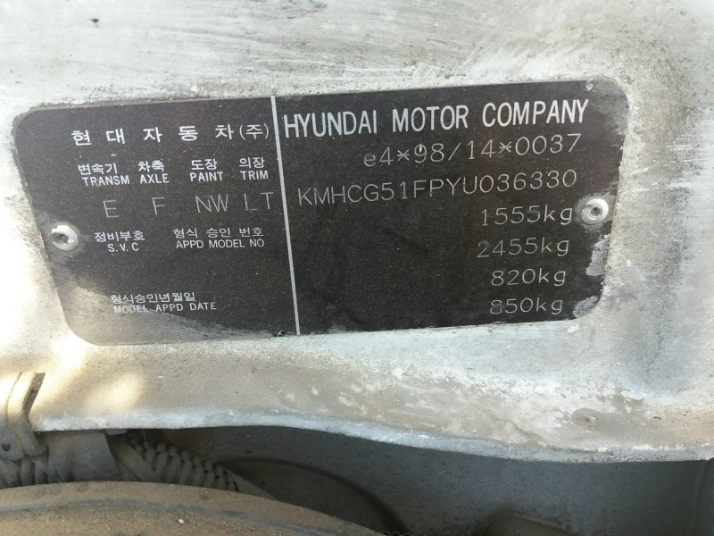 hyundai accent (lc) 1.3 cat   |   0.99 - ... | 1999 | 84 cv / 62 kw del año 1999