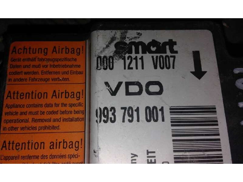 Recambio de centralita airbag para smart coupe    |   0.98 - 0.03 | 1998 - 2003 referencia OEM IAM 993791001 0001211V007 
