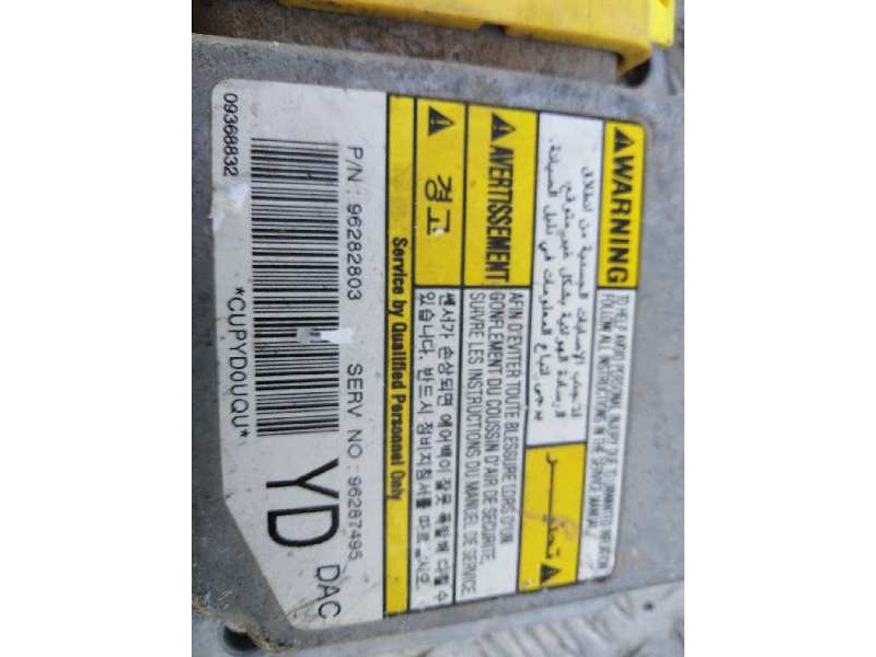 Recambio de centralita airbag para daewoo tacuma    |   0.01 - 0.04 | 2001 - 2004 referencia OEM IAM 96282803 96287495 