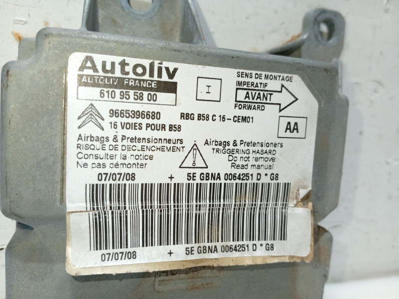 Recambio de centralita airbag para citroën c4 picasso referencia OEM IAM 9665396680  610955800