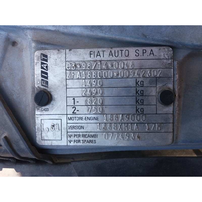 fiat punto berlina (188) 1.3 16v multijet feel   |   05.04 - 12.07 | 2004 - 2007 | 69 cv / 51 kw del año 2004