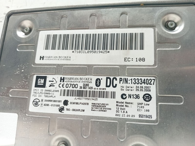 Recambio de modulo electronico para opel insignia berlina referencia OEM IAM 13334027 N136 95019425