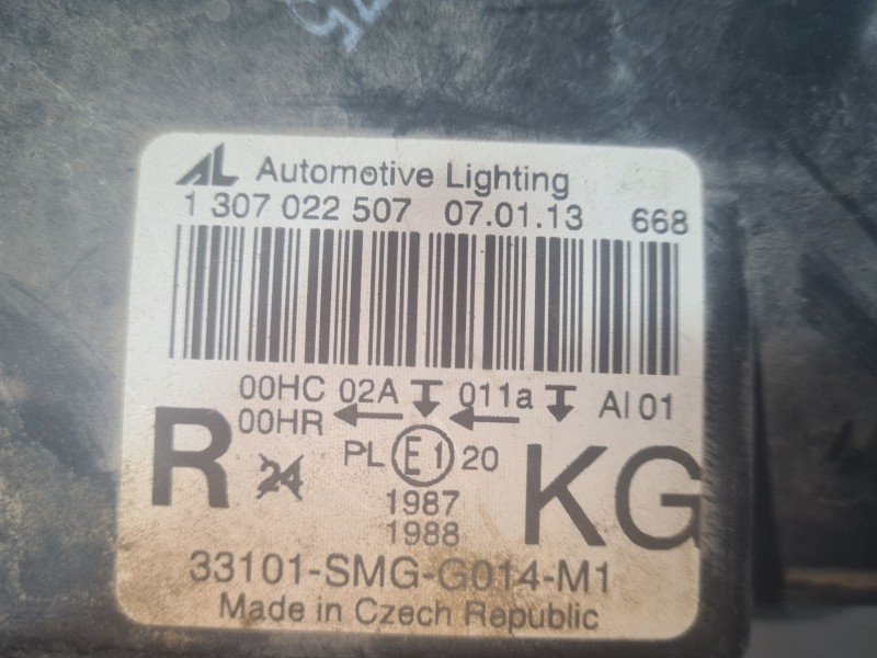 Recambio de faro derecho para honda civic berlina (fn) 2.2 ctdi referencia OEM IAM 33101SMGE01  