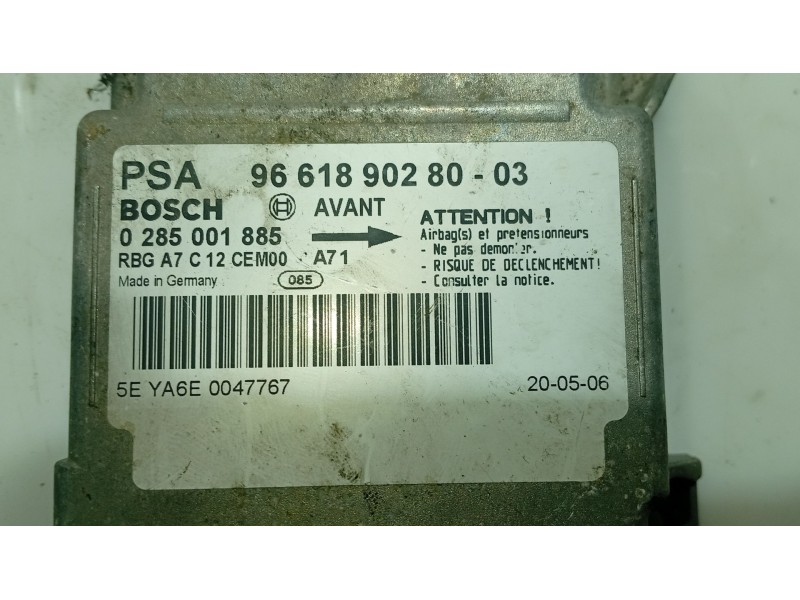 Recambio de centralita airbag para peugeot 207/207+ (wa_, wc_) 1.6 hdi referencia OEM IAM 9666843980  