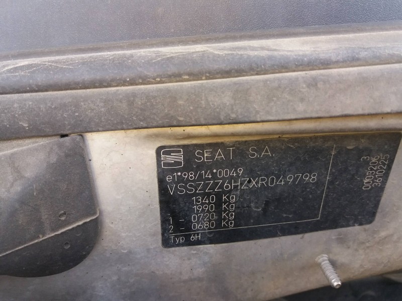 seat arosa (6h1) 1.0   |   0.00 - ... | 2000 | 50 cv / 37 kw del año 2000