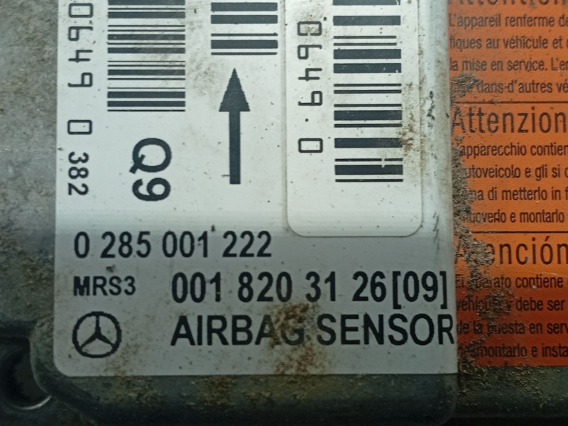 Recambio de centralita airbag para mercedes-benz clase a (w168) 1.4 cat referencia OEM IAM 0285001222  