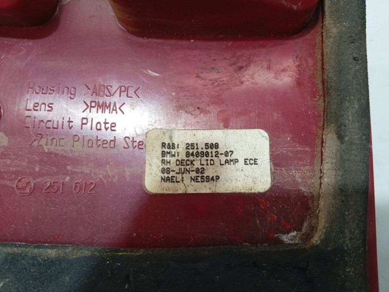 Recambio de piloto trasero derecho en porton para bmw x5 (e53) 3.0 d referencia OEM IAM 63146901572  