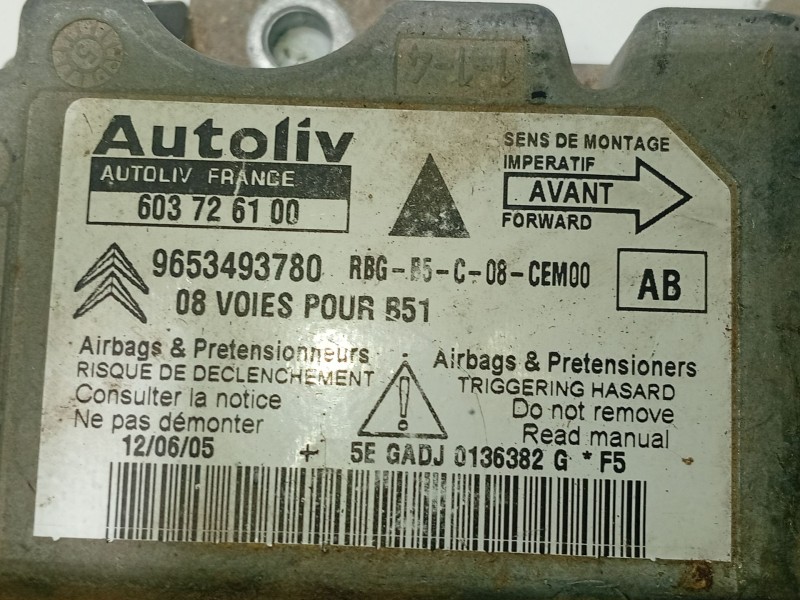 Recambio de centralita airbag para citroën c4 berlina referencia OEM IAM 9653493780  603726100