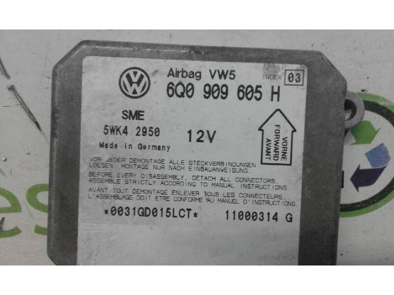 Recambio de centralita airbag para skoda fabia (6y2/6y3)    |   0.00 - 0.07 | 2000 - 2007 referencia OEM IAM 5WK42950 6Q0909605H