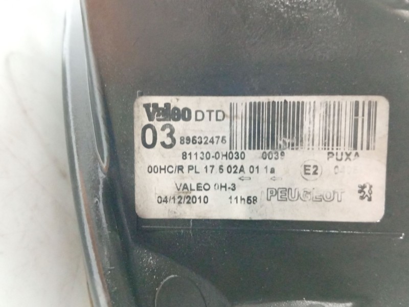 Recambio de faro derecho para peugeot 107 urban referencia OEM IAM 620674  
