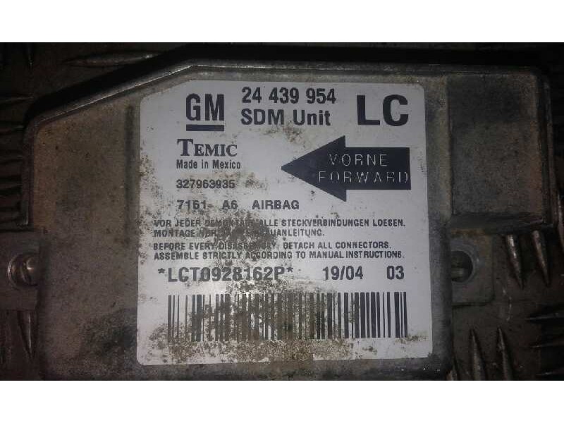 Recambio de centralita airbag para opel corsa c essentia   |   08.03 - 12.06 | 2003 - 2006 | 69 cv / 51 kw referencia OEM IAM 24