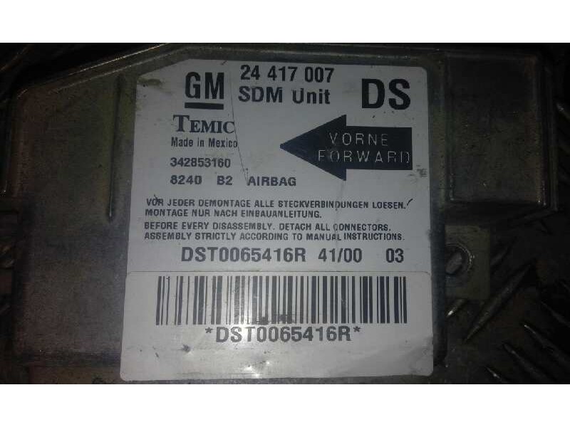 Recambio de centralita airbag para opel corsa c comfort   |   08.00 - 12.01 | 2000 - 2001 | 65 cv / 48 kw referencia OEM IAM 244