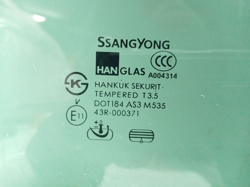 Recambio de luna trasera izquierda para ssangyong actyon referencia OEM IAM   