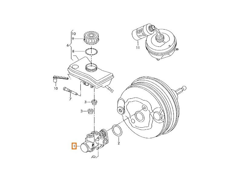 Recambio de bomba freno para audi a4 b7 (8ec) 2.5 tdi referencia OEM IAM 8E0611021  