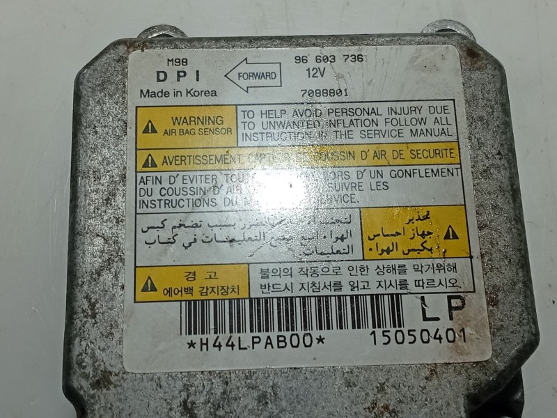 Recambio de centralita airbag para daewoo matiz (m100, m150) 0.8 referencia OEM IAM 96603736 7088801 