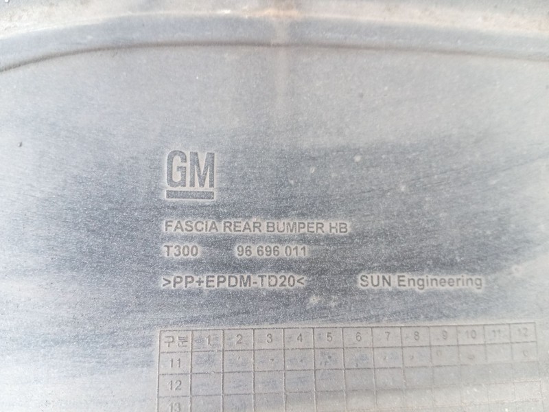 Recambio de paragolpes trasero para chevrolet aveo hatchback (t300) 1.3 d referencia OEM IAM 95460678  