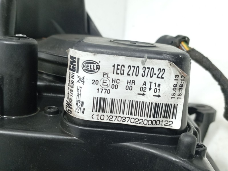 Recambio de faro derecho para opel astra h (a04) 1.7 cdti (l48) referencia OEM IAM 93178636  