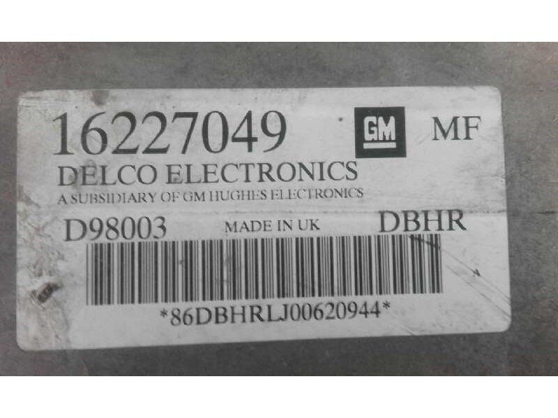 Recambio de centralita motor uce para opel astra g berlina club   |   02.98 - 12.00 | 1998 - 2000 | 75 cv / 55 kw referencia OEM