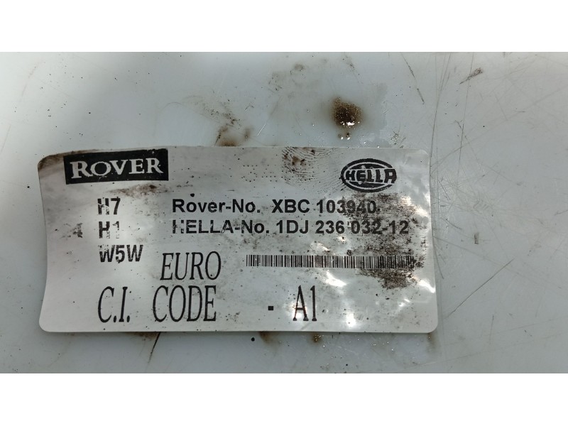 Recambio de faro derecho para rover 75 (rj) 2.0 cdt referencia OEM IAM XBC002561  