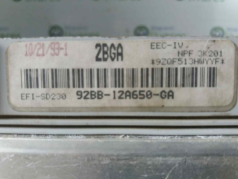 Recambio de centralita motor uce para ford sierra turnier cl   |   0.87 - ... | 1987 | 105 cv / 77 kw referencia OEM IAM 92BB12A