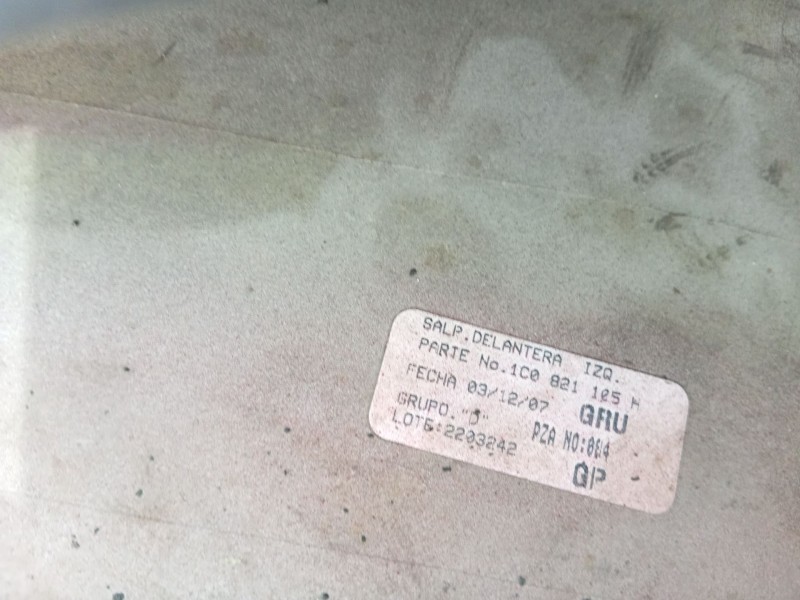 Recambio de aleta delantera izquierda para volkswagen new beetle (9c1, 1c1) 1.9 tdi referencia OEM IAM 1C0821105FGRU  