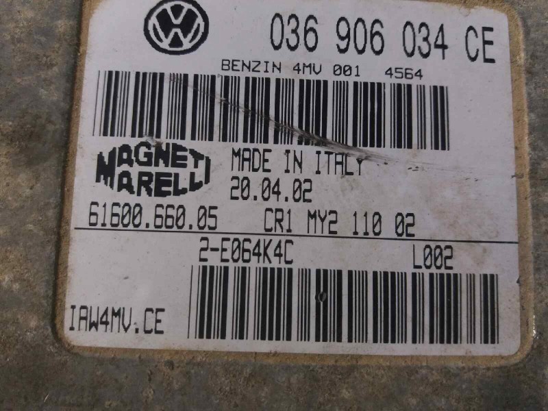 Recambio de centralita motor uce para volkswagen lupo (6x1/6e1) trendline   |   10.98 - 12.05 | 1998 - 2005 | 75 cv / 55 kw refe