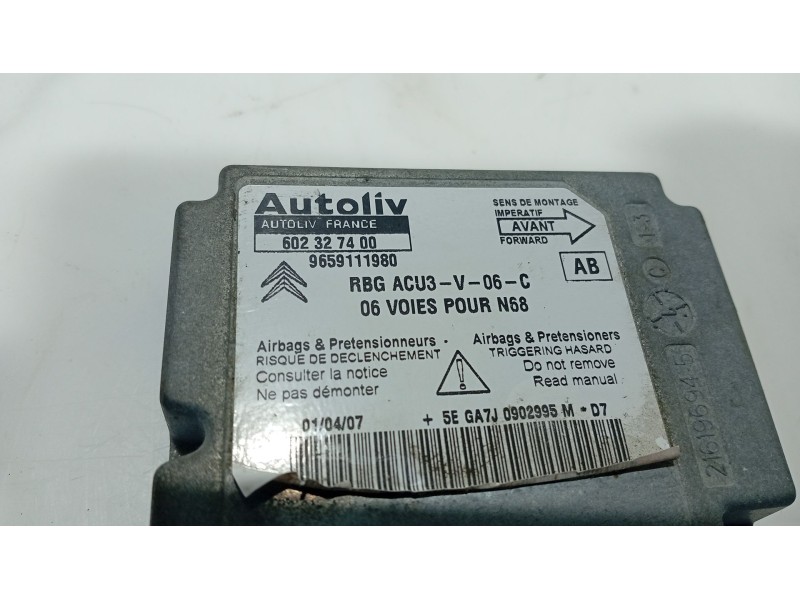 Recambio de centralita airbag para citroën xsara picasso (n68) 1.6 hdi referencia OEM IAM   