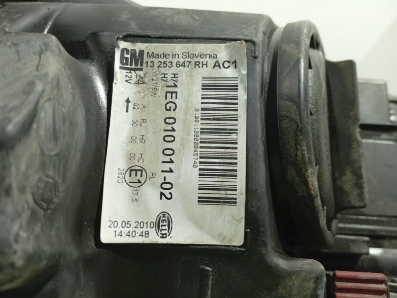 Recambio de faro derecho para opel astra j (p10) 1.6 (68) referencia OEM IAM 13253647 / VERE0593  