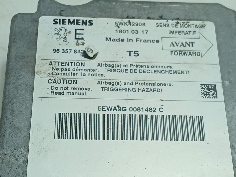 Recambio de centralita airbag para peugeot 307 (3a/c) 1.6 16v referencia OEM IAM   