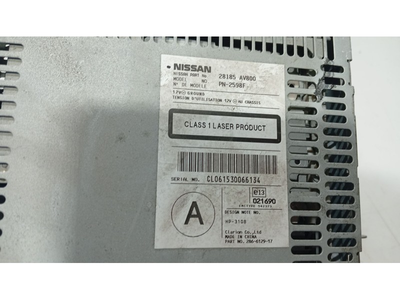 Recambio de sistema audio / radio cd para nissan primera hatchback (p12) 1.6 referencia OEM IAM   