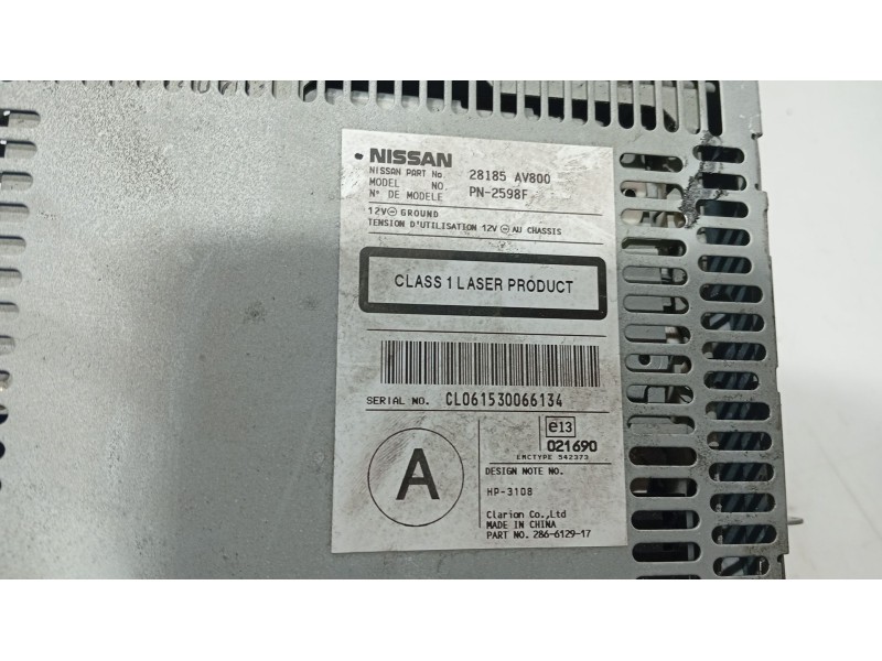 Recambio de sistema audio / radio cd para nissan primera hatchback (p12) 1.6 referencia OEM IAM   