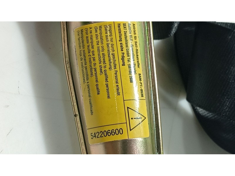 Recambio de cinturon seguridad delantero derecho para seat toledo i (1l2) 1.8 16v referencia OEM IAM   