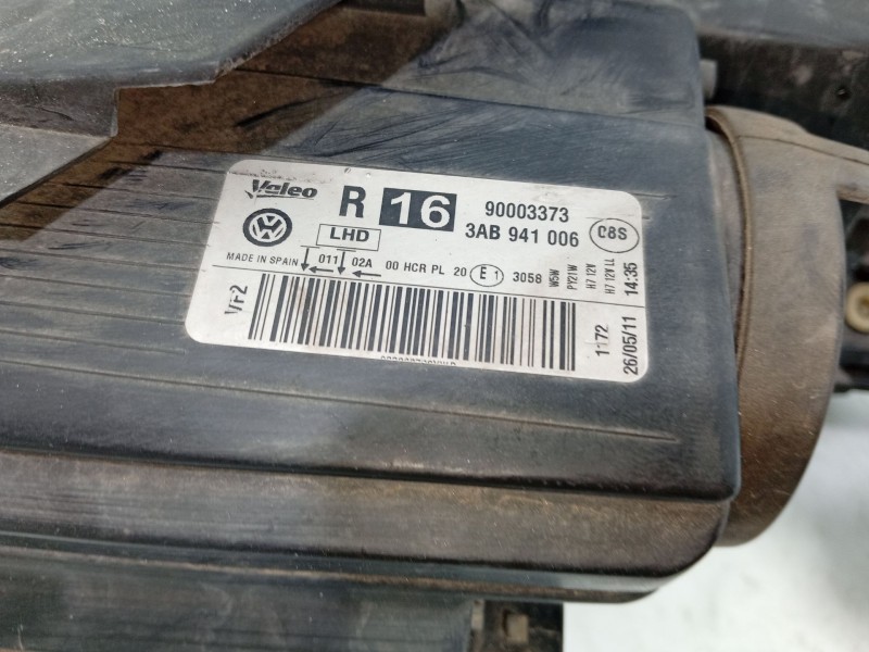 Recambio de faro derecho para volkswagen passat b7 (362) 2.0 tdi referencia OEM IAM 3AB941006  