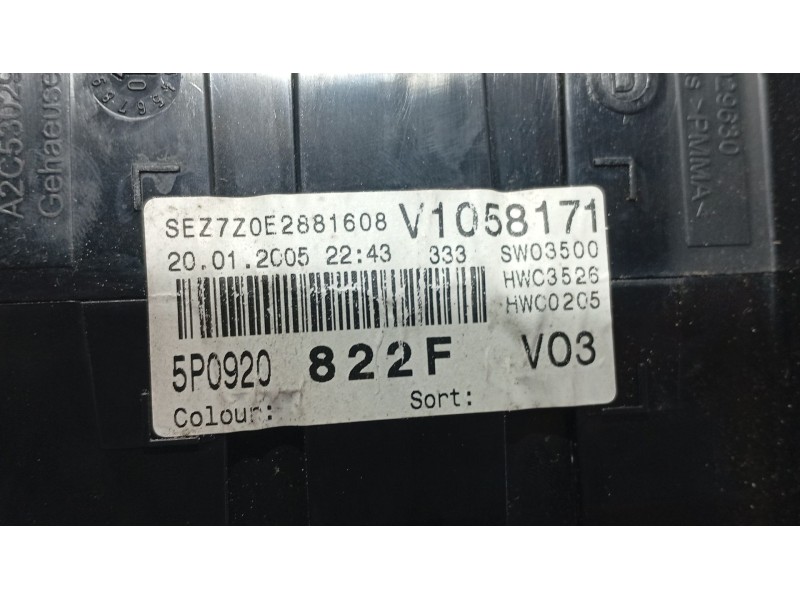Recambio de cuadro instrumentos para seat toledo iii (5p2) 1.6 referencia OEM IAM 5P1857003ESVQ  