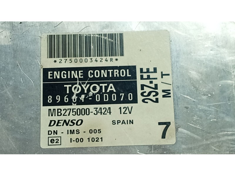 Recambio de centralita motor uce para toyota yaris (_p1_) 1.3 (scp12_, scp13_) referencia OEM IAM   