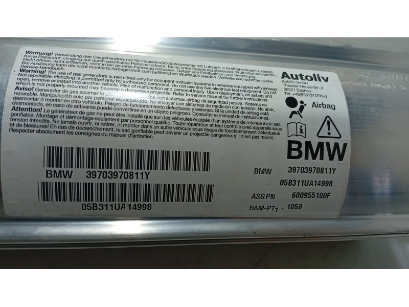 Recambio de airbag delantero derecho para bmw 5 (e60) 525 d referencia OEM IAM 72127039708  