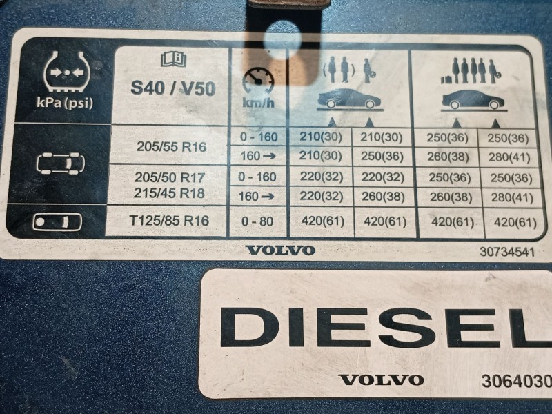 Recambio de tapa combustible para volvo v50 (545) 2.0 d referencia OEM IAM   