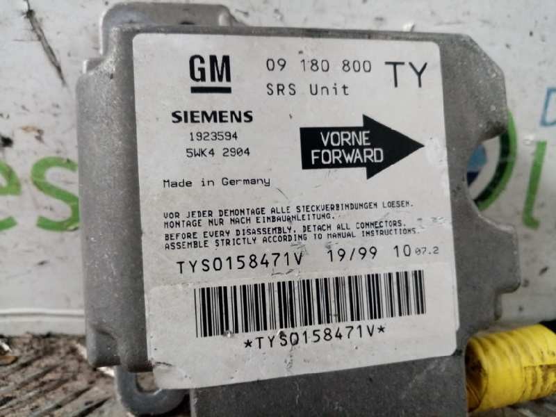 Recambio de centralita airbag para opel corsa c club   |   08.00 - 12.03 | 2000 - 2003 | 65 cv / 48 kw referencia OEM IAM  09180