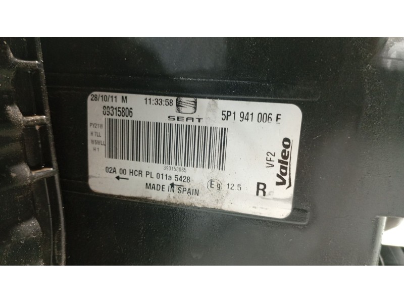 Recambio de faro derecho para seat leon (1p1) 2.0 tdi 16v referencia OEM IAM 5P1941006E  