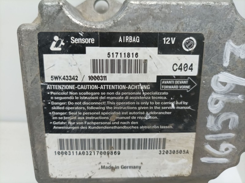Recambio de centralita airbag para fiat stilo (192) referencia OEM IAM 5WK43342 51711816 