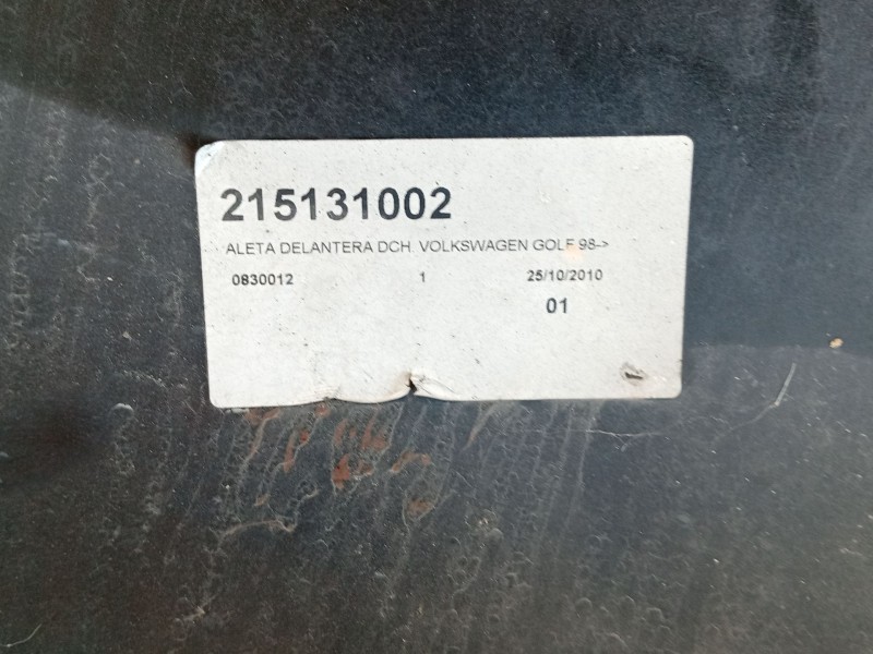 Recambio de aleta delantera derecha para volkswagen golf iv (1j1) 1.9 tdi referencia OEM IAM 1JE821022A  